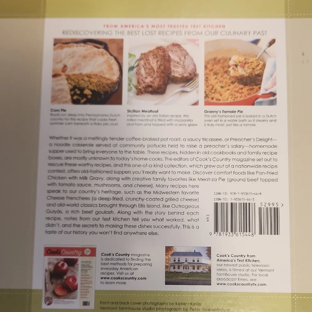 Cook's Country Best Lost Suppers Cookbook/Recipe Book